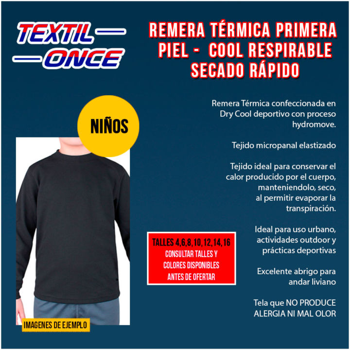 Camiseta Térmica Larga Niño - Textil-once